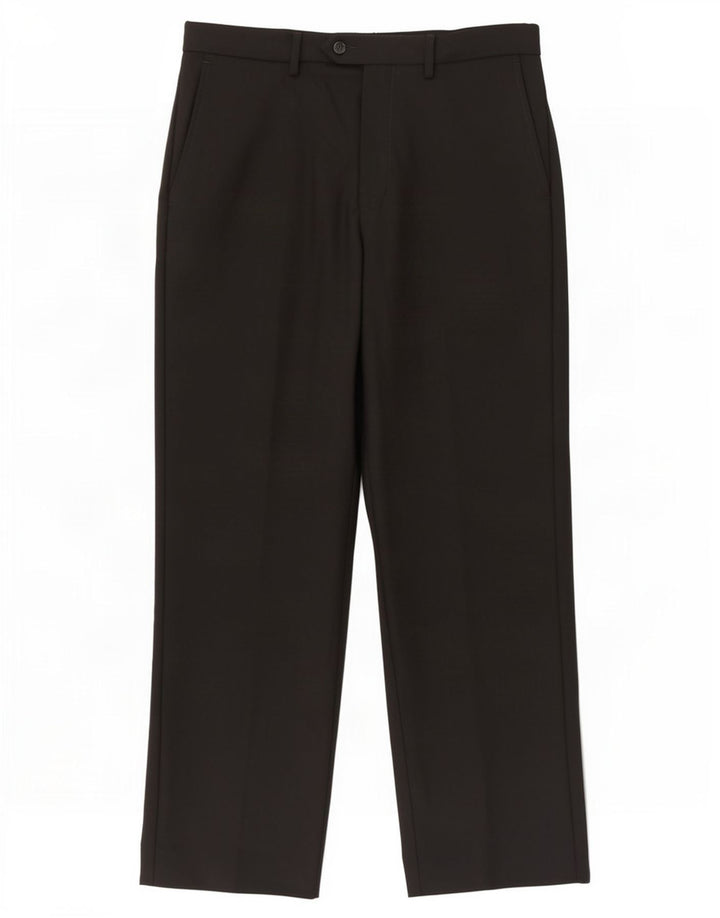 Marks & Spencer Pantalon décontracté coupe ajustée pour homme W34 L31 Noir Polyester