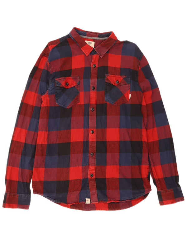 Vans Chemise en flanelle coupe ajustée pour homme, grand carreaux rouges