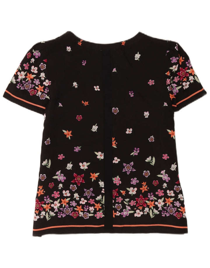 Oasis Chemisier Femme Haut UK 10 Petit Noir Floral Polyester