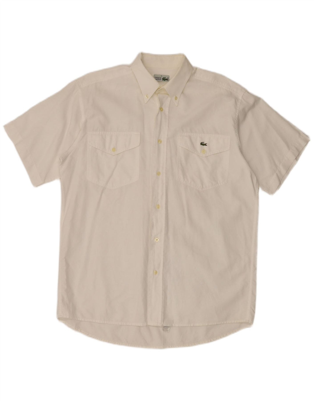 Lacoste Chemise à manches courtes pour hommes Taille 40 Coton blanc moyen