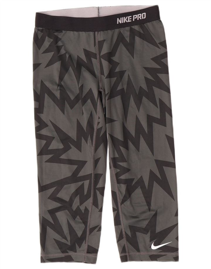 Nike Legging Capri Dri Fit pour femme UK 12 Polyester géométrique gris moyen