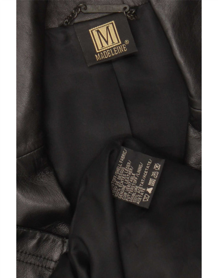 Madeleine Manteau en cuir pour femme UK 10 Petit cuir noir
