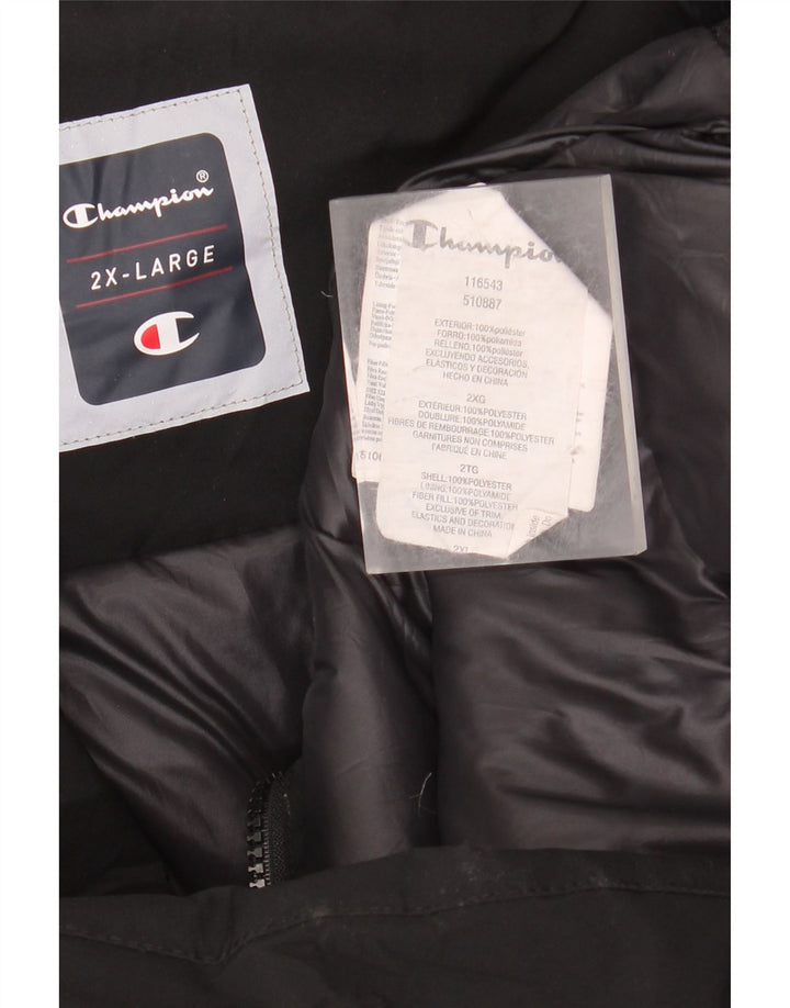 CHAMPION Manteau à capuche pour femme UK 20 2XL Noir Polyester