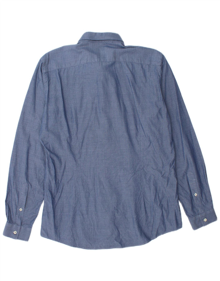 LIU JO Mens Slim Fit Shirt Size 16 41 Large Blue Spotted