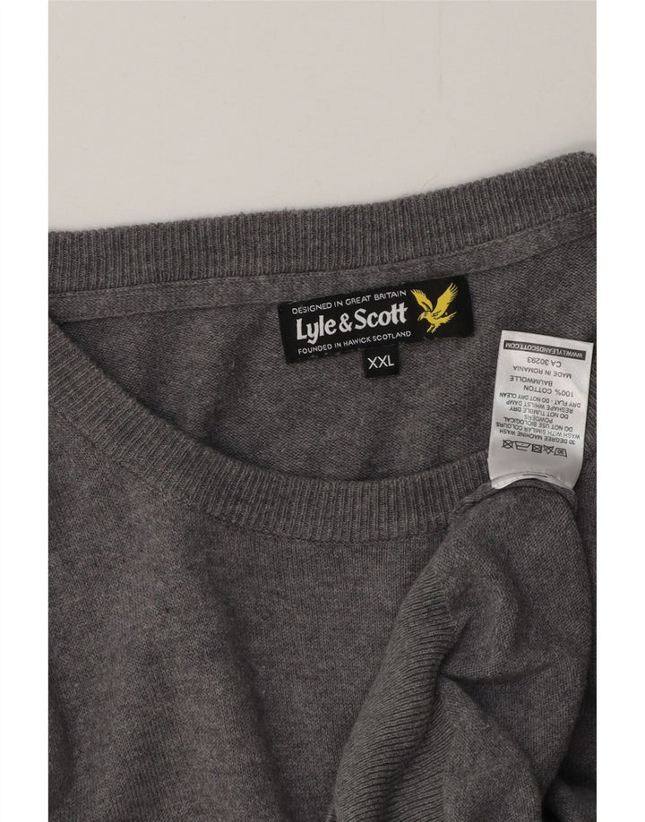LYLE & SCOTT Pull col bateau pour homme 2XL Gris Coton