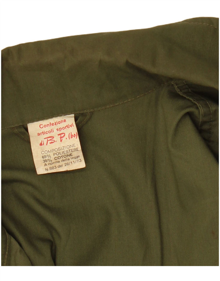 VINTAGE Veste utilitaire homme UK 36 Petit Kaki Polyester