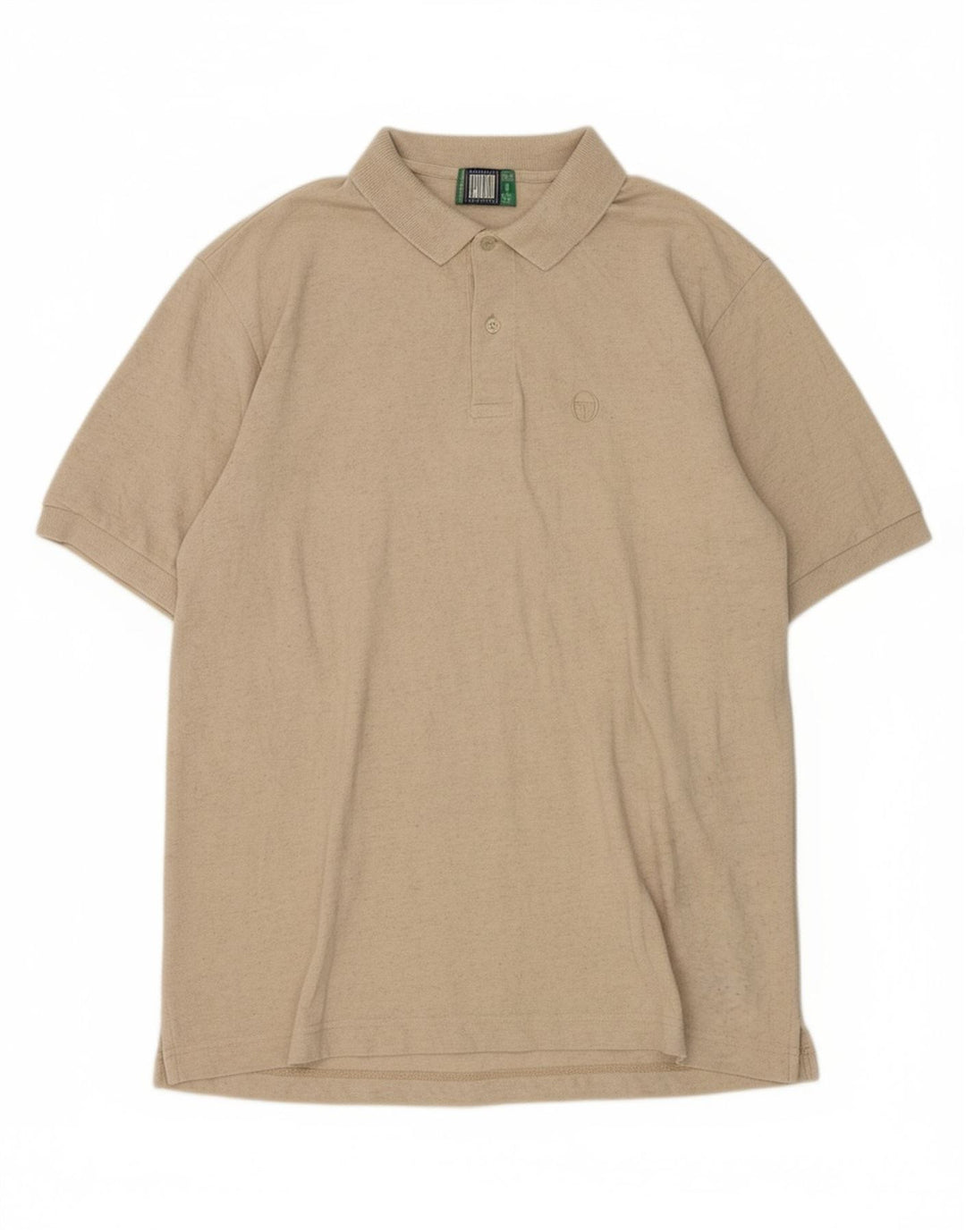 SERGIO TACCHINI Mens Polo Shirt Large Beige Cotton