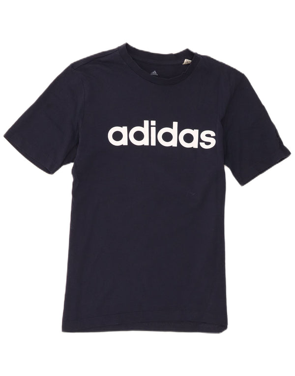Adidas T-shirt graphique pour homme en coton bleu marine Taille S