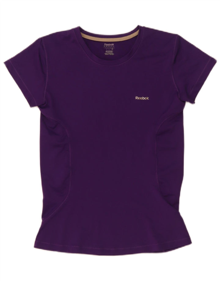 Reebok T-Shirt Femme UK 12 Violet Moyen Polyester