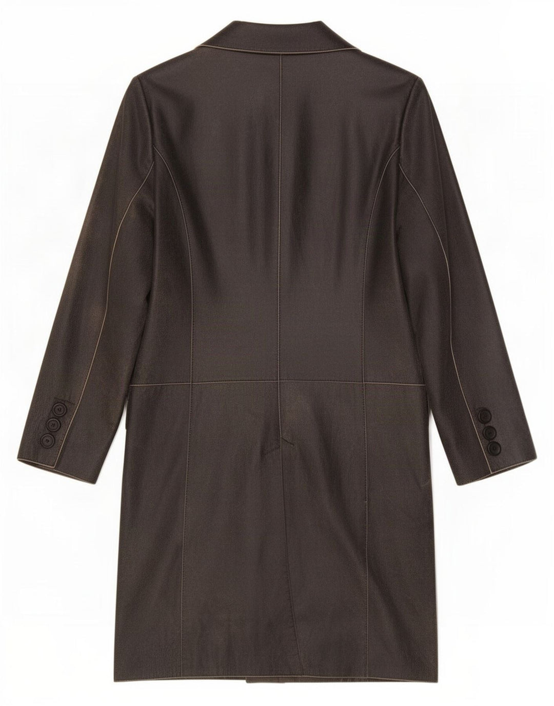 manteau en cuir femme vintage IT 42 Moyen Noir