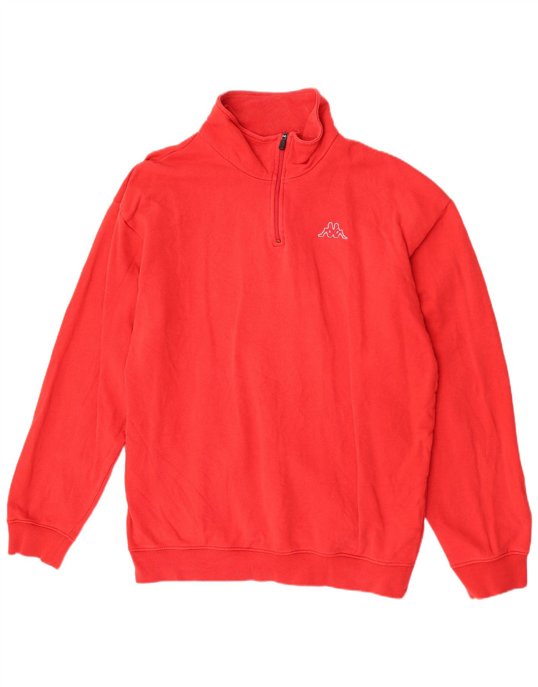Kappa Sweat-shirt à col zippé pour homme en coton rouge 3XL