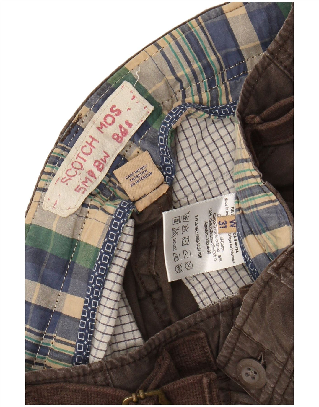 Scotch & Soda Short Cargo W31 Homme Marron Moyen Coton