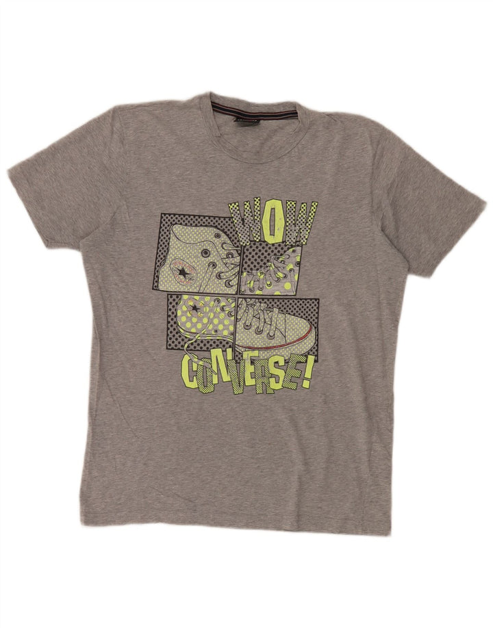 Converse T-Shirt Graphique Homme XL Gris Moucheté Coton