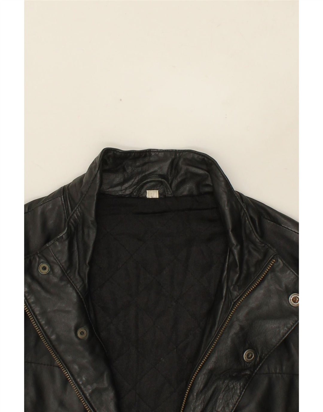 VINTAGE Manteau en cuir homme UK 38 Cuir noir moyen