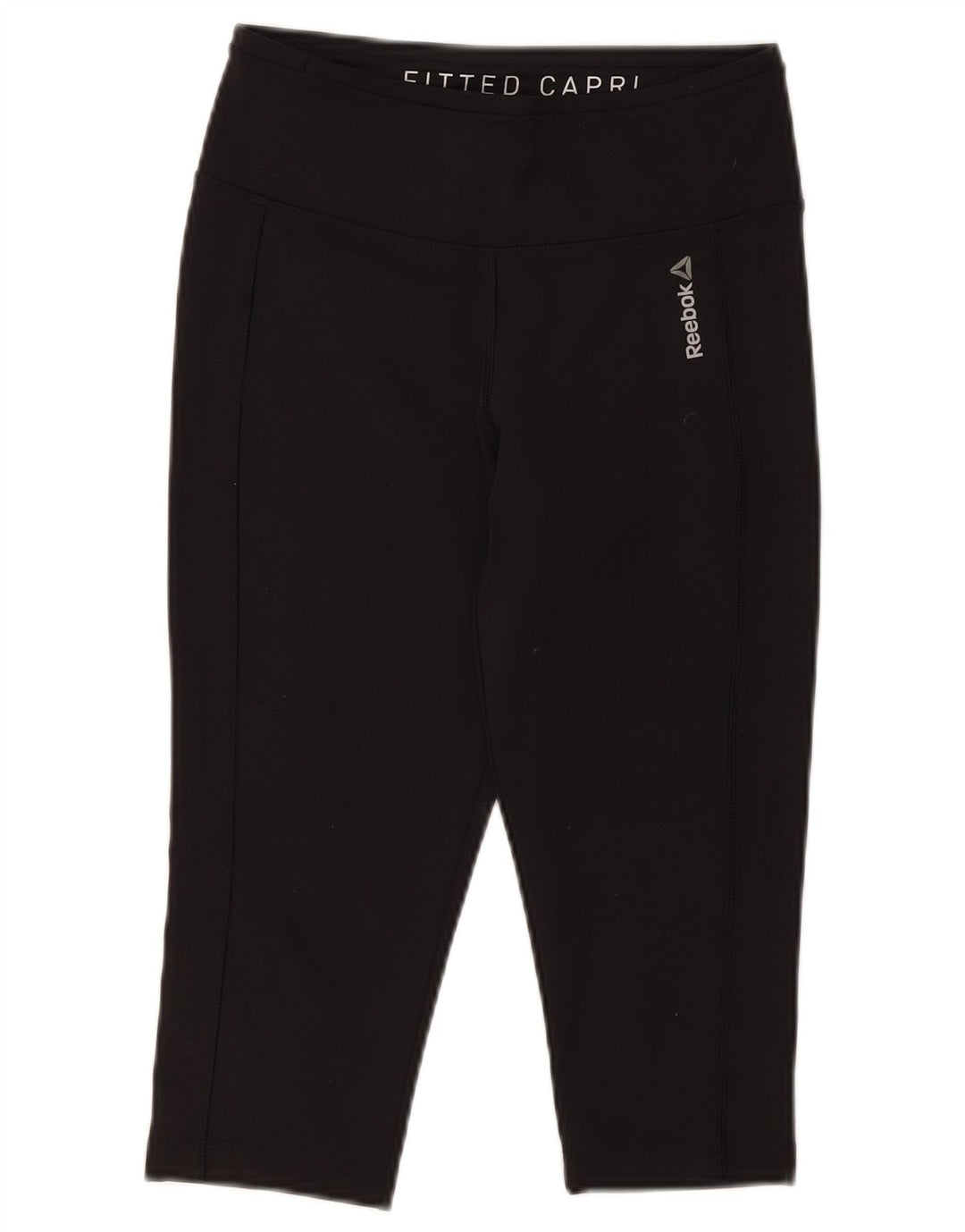 Reebok Leggings Capri Femme UK 8/10 Petit Noir Polyester