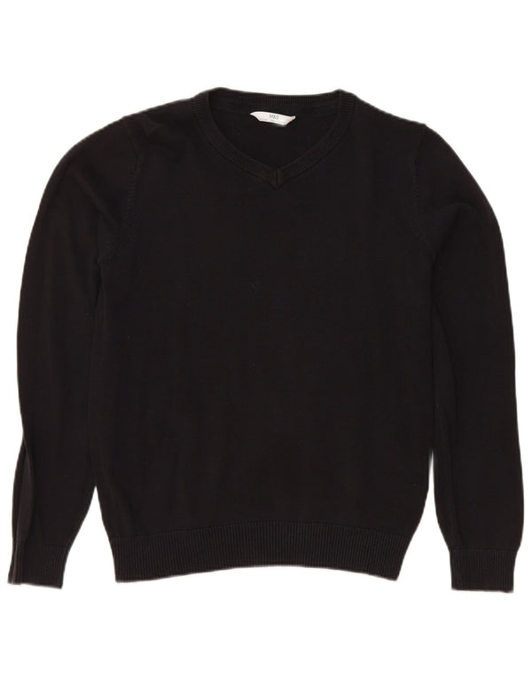 Marks & Spencer Pull col V pour garçon 12-13 ans Noir Coton