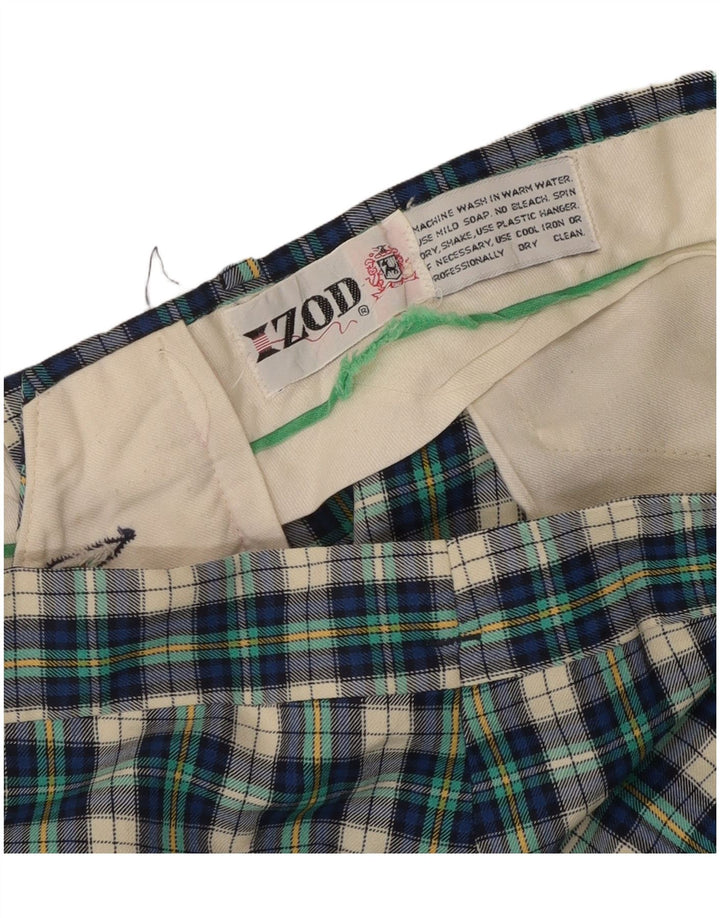 Izod Pantalon décontracté droit pour homme W30 L32 Vert à carreaux