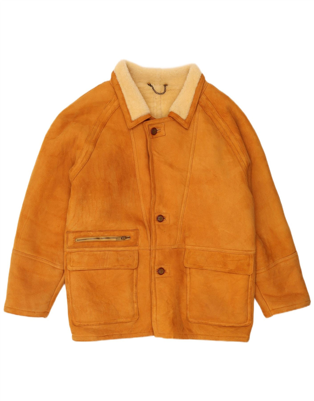veste en peau de mouton homme vintage IT 56 XL peau de mouton marron