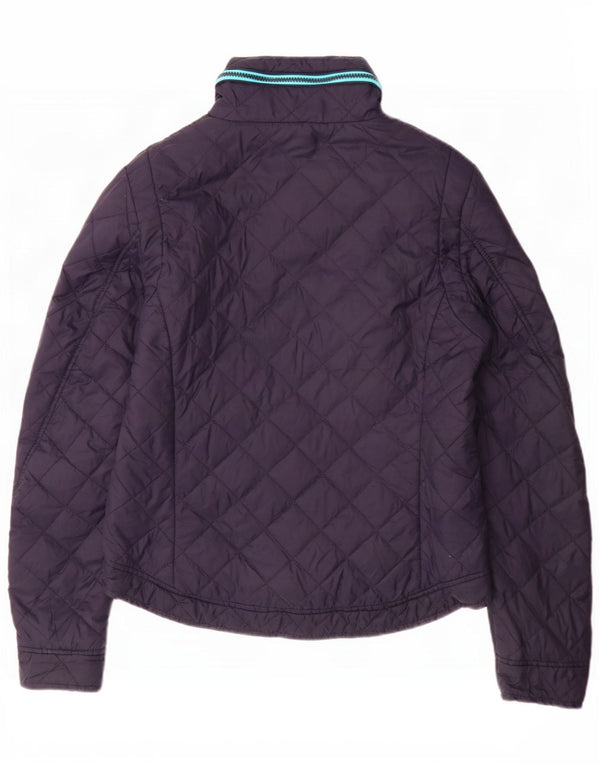 Superdry Veste matelassée à capuche pour femme UK 16 Large Bleu Marine Nylon