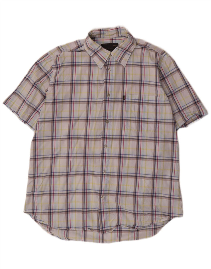Marlboro Classics Chemise à manches courtes pour homme en coton à carreaux multicolores