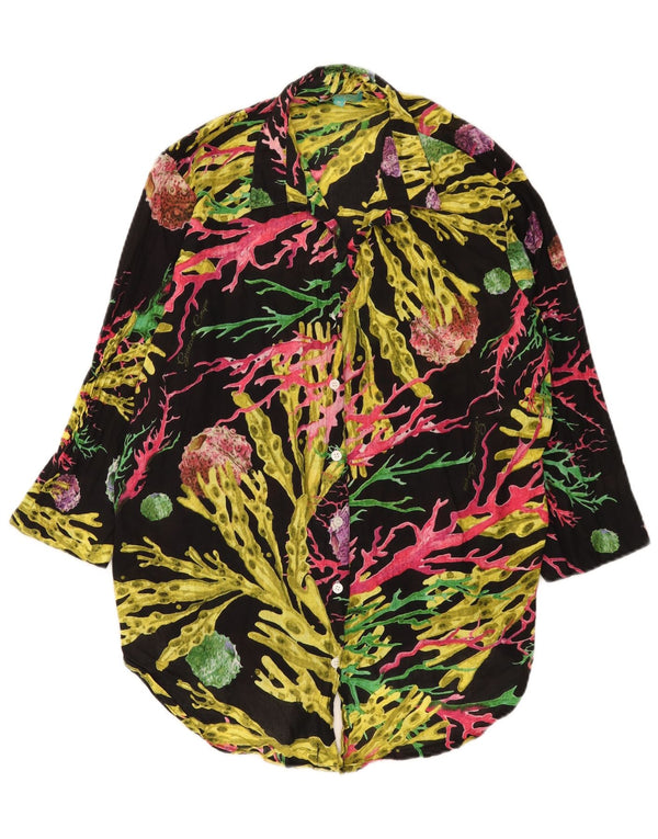 Antica Sartoria Chemisier à manches 3/4 pour femme UK 14 Medium Noir Floral