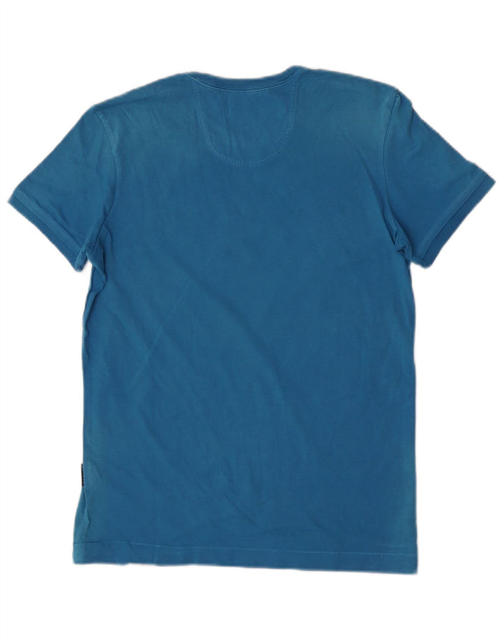 Sisley T-Shirt Graphique Top Small Bleu Coton Homme