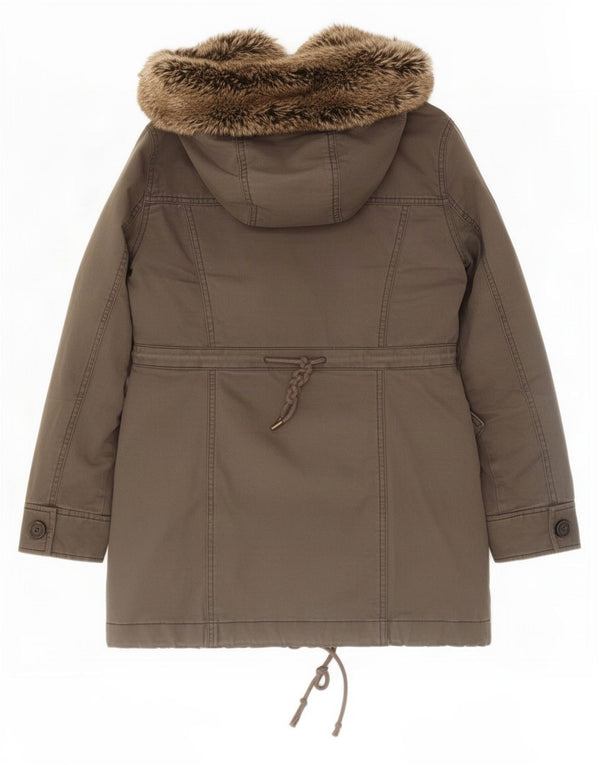 Abercrombie & Fitch Veste à capuche Sherpa Parka pour femme UK 10 Small Gris