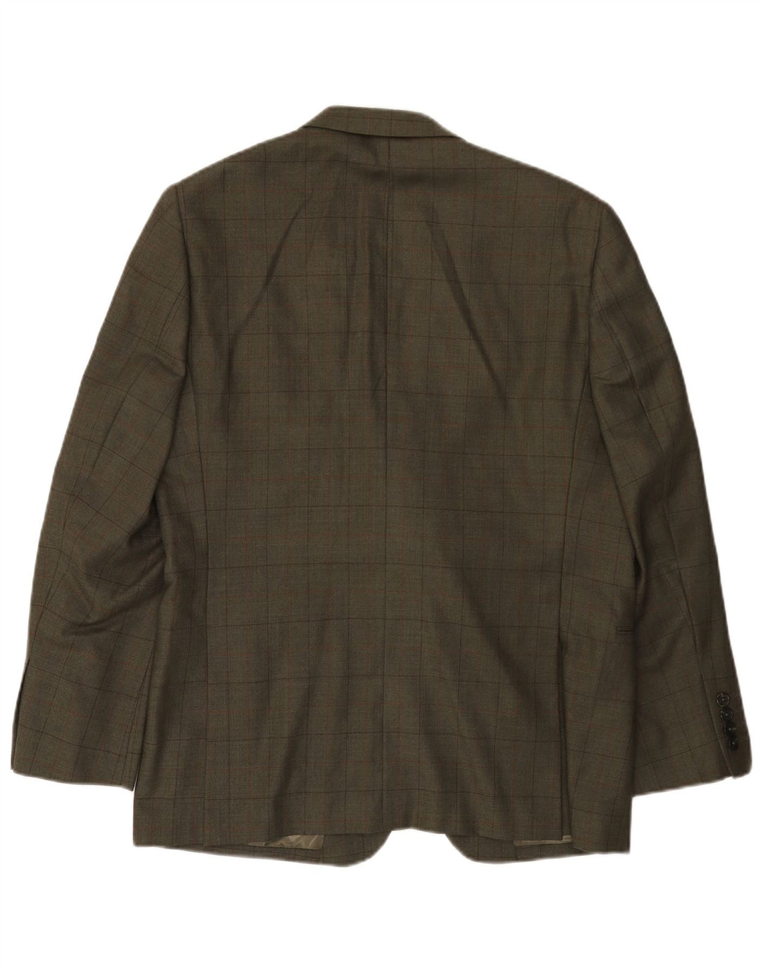 JAEGER Veste blazer à 2 boutons pour homme UK 42 XL Kaki à carreaux en laine