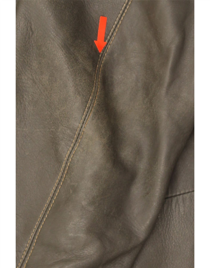 veste en cuir militaire vintage pour homme UK 38 Cuir kaki moyen
