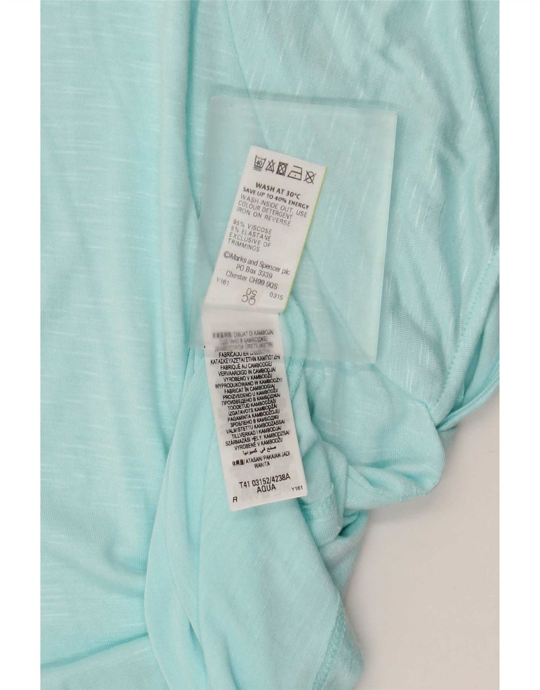 Marks & Spencer Chemisier Femme Top UK 20 2XL Bleu Moucheté Viscose