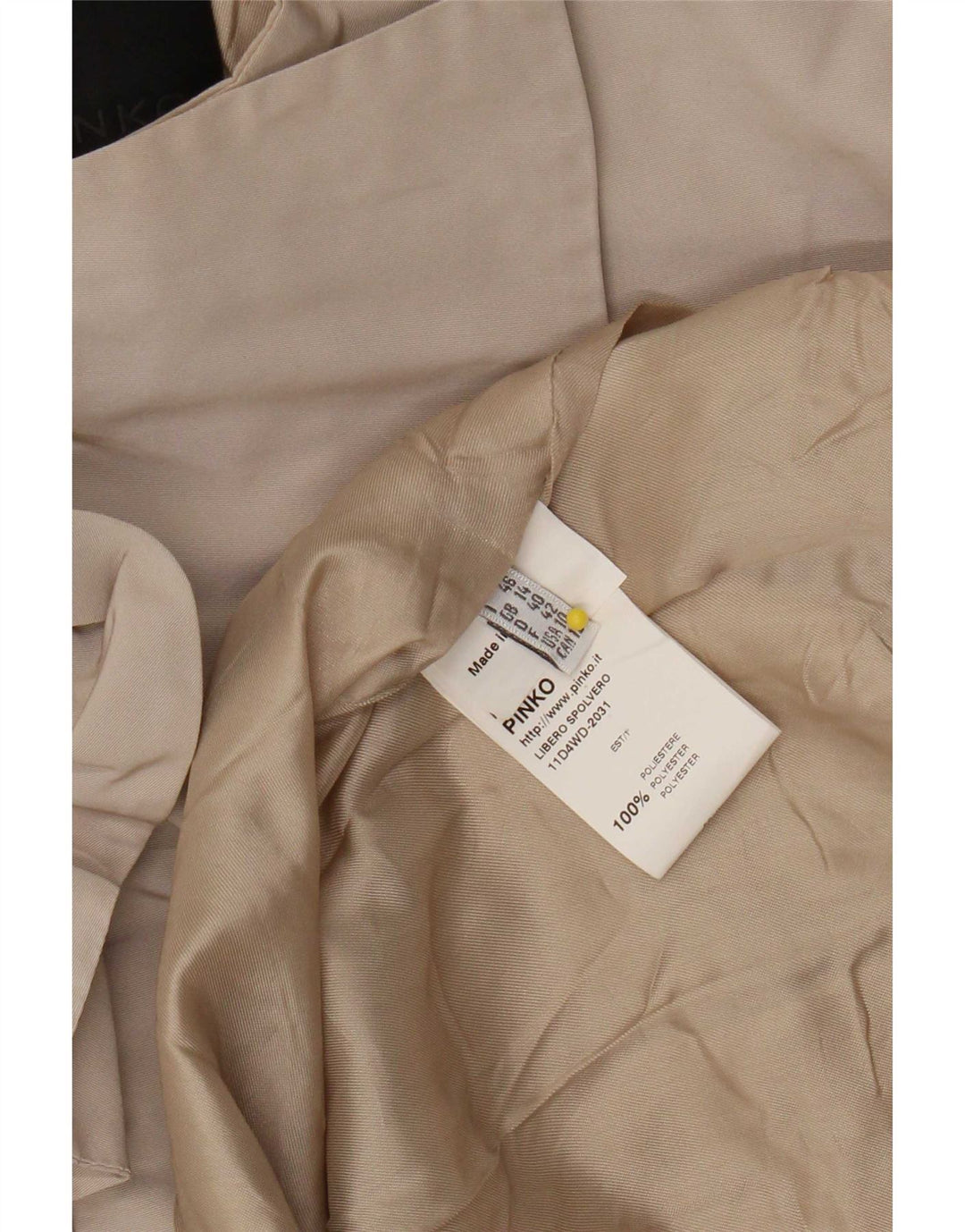 Pinko Veste blazer longue pour femme UK 14 Large Beige Polyester