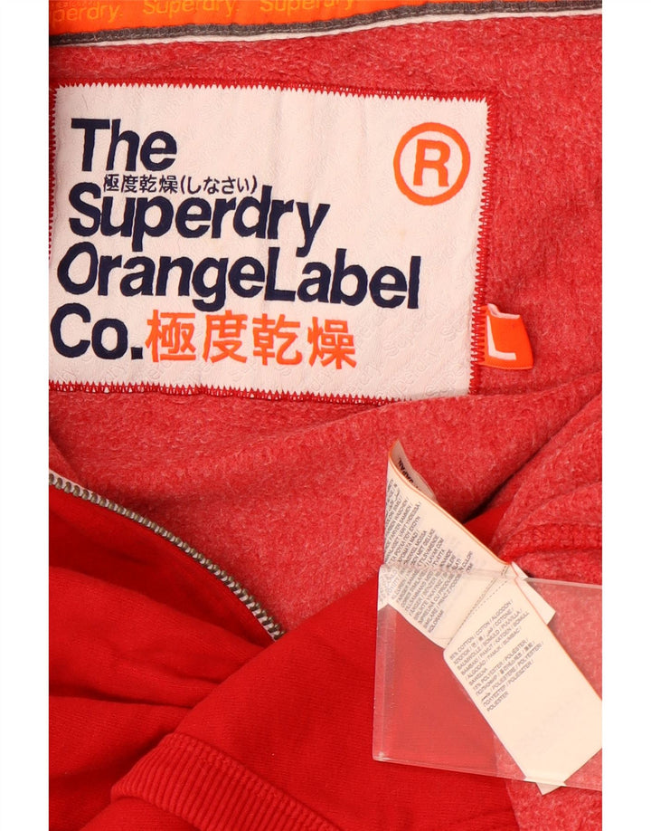 Superdry Pull à capuche zippé pour homme en coton rouge Large