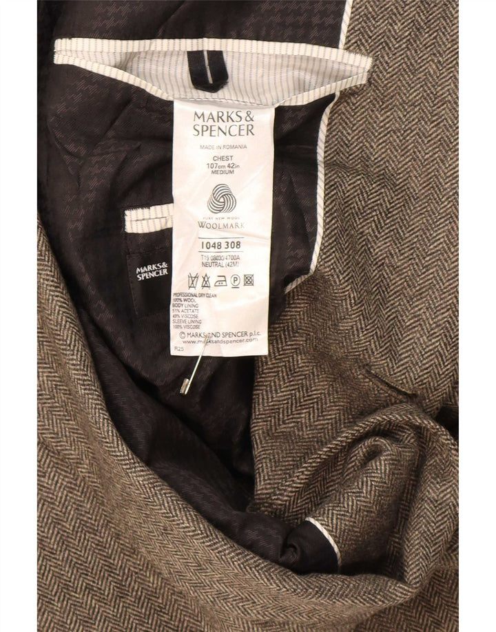 Marks & Spencer Veste blazer à 2 boutons pour homme UK 42 Grand chevron beige
