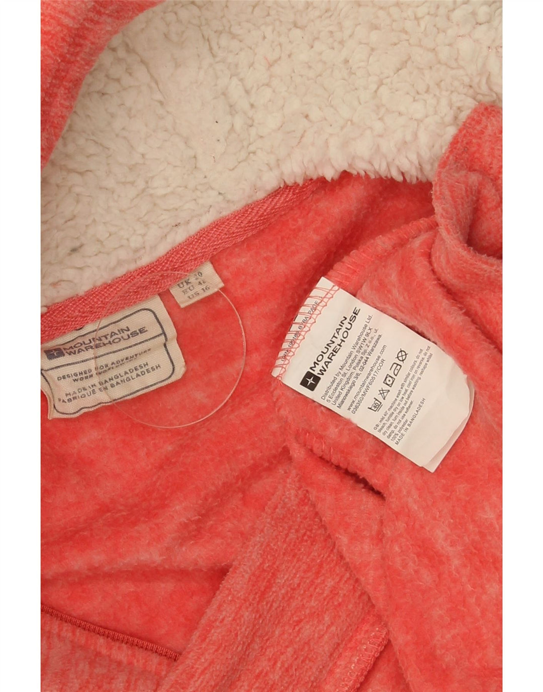 Mountain Warehouse Veste polaire à capuche pour femme UK 20 2XL Rouge Polyester