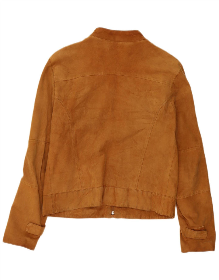 Conbipel Veste Bomber en Daim Femme UK 10 Petit Cuir Beige