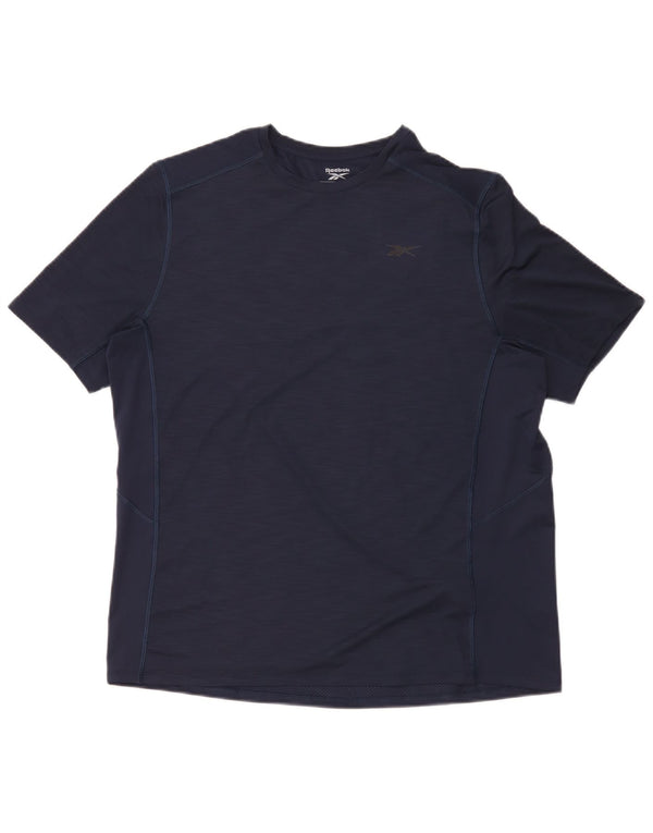 Reebok T-Shirt Homme Haut Large Bleu Marine Polyester