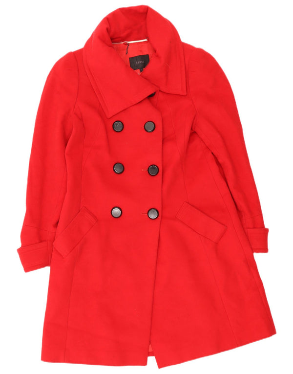 Coast Manteau Double Boutonnage Femme UK 12 Laine Rouge Moyen