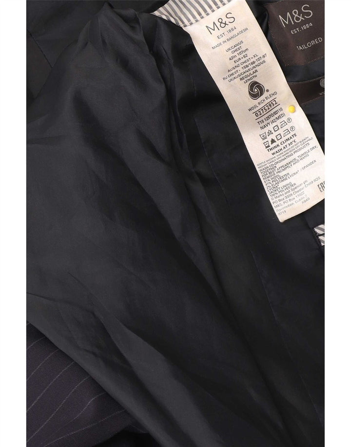 Marks & Spencer Veste blazer pour homme IT 42 Bleu marine moyen à fines rayures