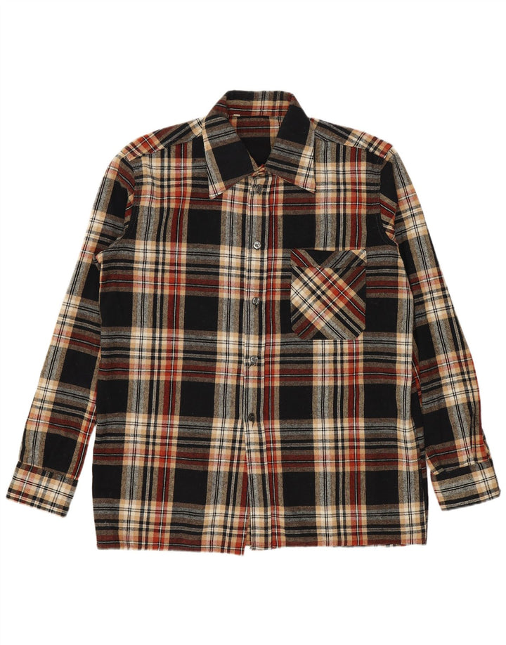 vintage Mens Flannel Shirt Taille 39 Moyen Multicolore Check Polyacrylique