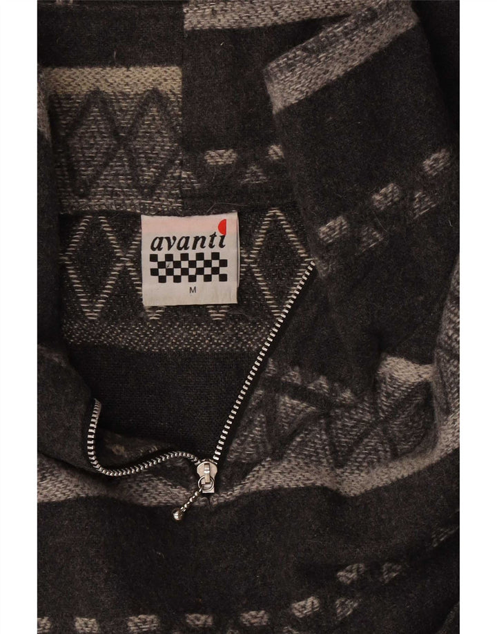 Avanti Sweat-shirt surdimensionné à col zippé pour homme Gris moyen géométrique
