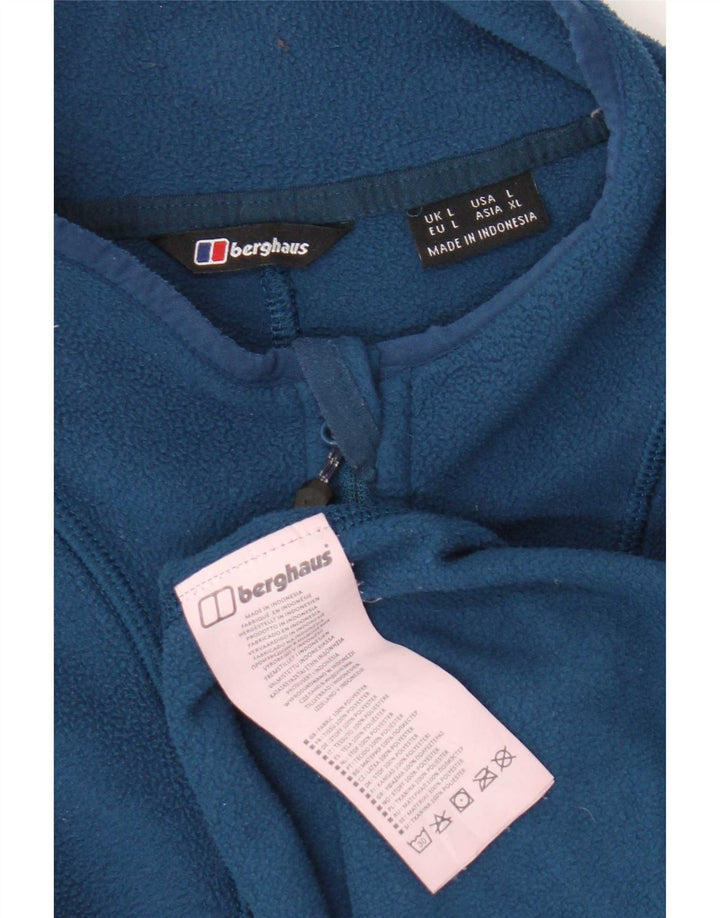Berghaus Pull polaire à col zippé pour homme Large Bleu Colorblock Polyester