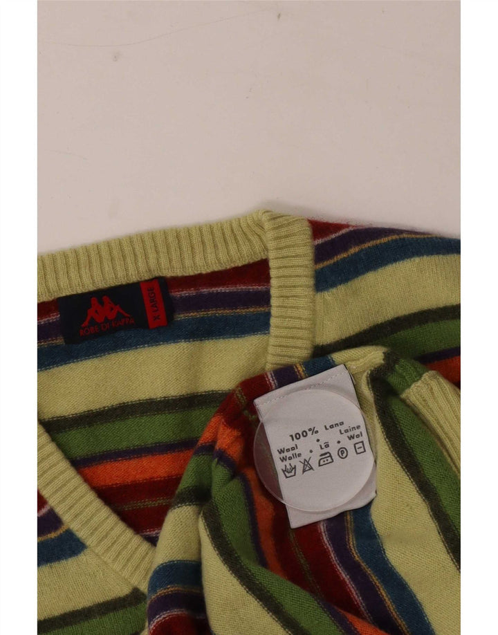 Kappa Pull Col V Homme XL Laine Rayée Multicolore