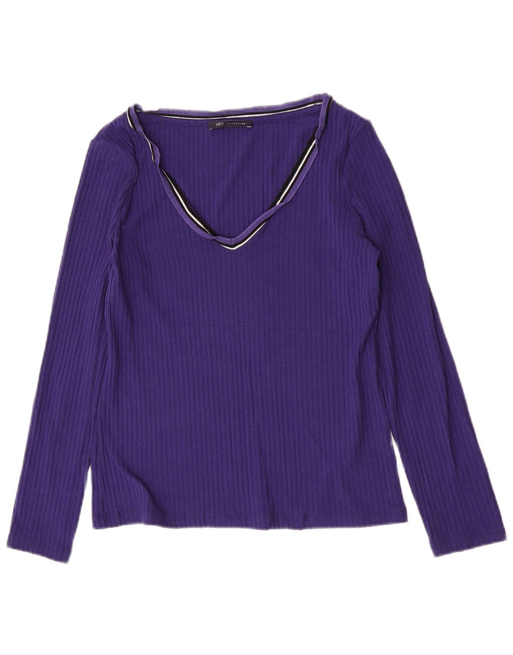 Marks & Spencer Haut à manches longues pour femme UK 10 Small Violet Polyester