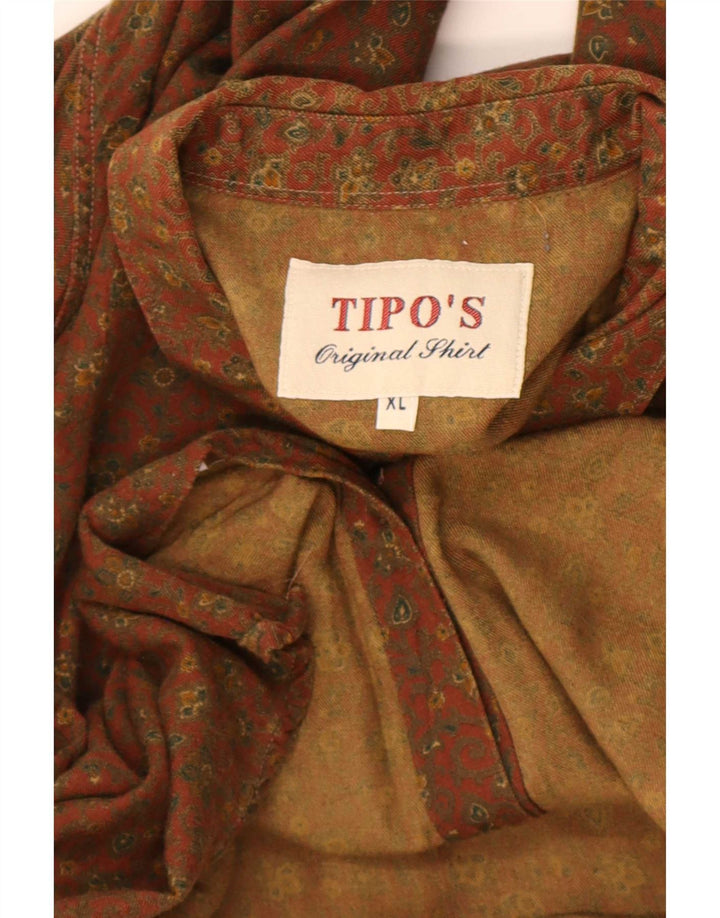 Tipo' S Chemise Homme XL Marron Floral