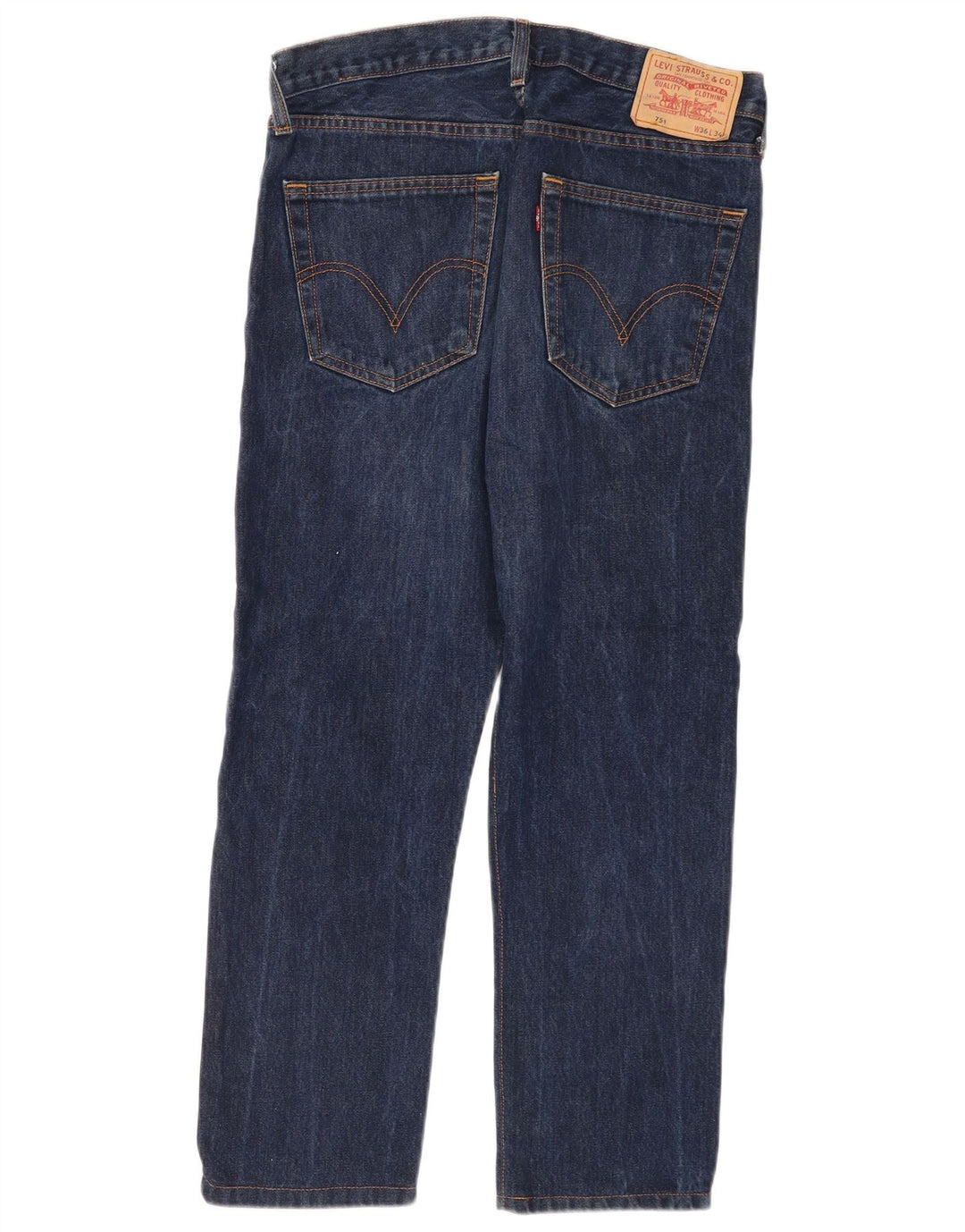 Levi's Jean Droit Court 751 W36 L25 Homme Bleu Marine