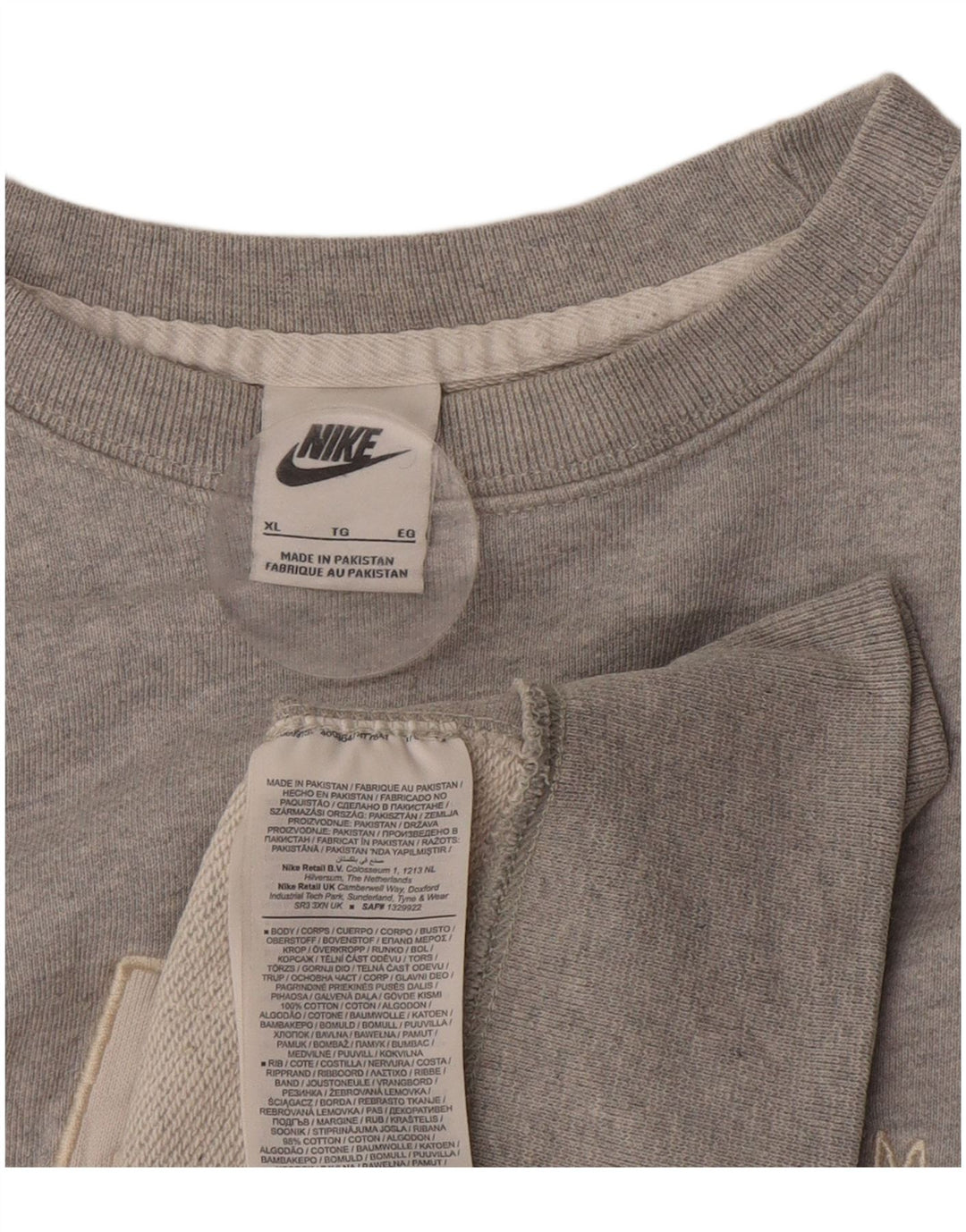 Nike Sweat-shirt graphique pour homme XL Gris Coton