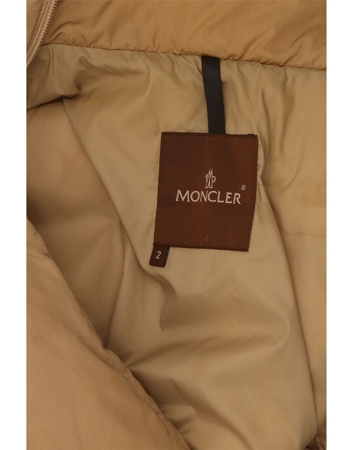 Moncler Femmes Manteau Rembourré Taille 2 Moyen Beige Polyamide