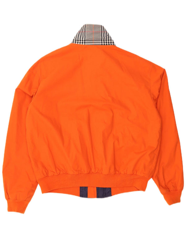 MACKINTOSH Mens Bomber Jacket UK 44 2XL Orange Check Cotton