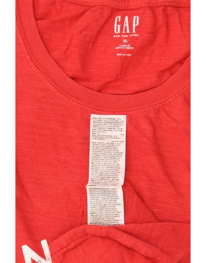 Gap T-Shirt Graphique Homme Top XL Rouge Coton