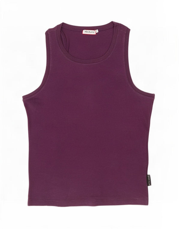 Max & Co. Débardeur coupe slim pour femme UK 12, coton violet moyen